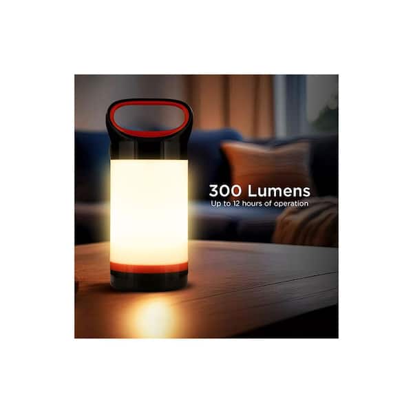 black decker rechargeable flashlight lantern BLACK+DECKER 300LM LED Lantern, Multiwhite 360° Illumination with 5 Light Modes, Frosted Exterior, Folding Hook, up to 12 Hours Runtime, AA Battery