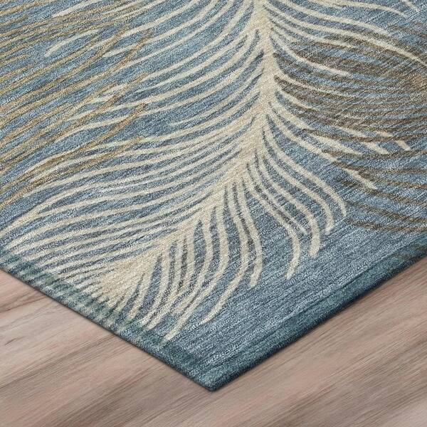 Chantille Machine Washable Indoor/Outdoor Abstract ACN3028 Denim 5 ft. x 7 ft. 6 in. Area Rug
