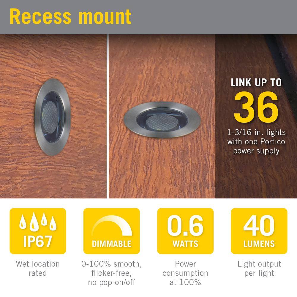 Portico 10-Pack White Stainless Steel Outdoor Recessed LED Light Kit