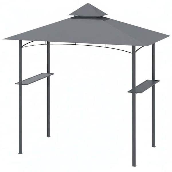 8 ft. x 5 ft. Gray Outdoor Grill Gazebo