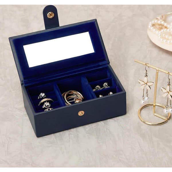 2 IN 1 Jewelry Box, with Small Travel Case, Dark Blue YA103 - The