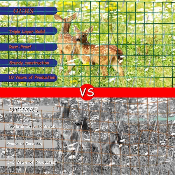 60 in. x 50 ft. 12.5-Gauge Reinforced PVC Coated Wire Mesh for Garden Fencing and Pet Enclosures Precision Welding