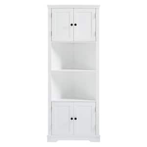 26 in. W x 14 in. D x 67 in. H White Linen Cabinet with Adjustable Shelf