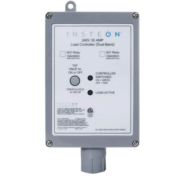 Insteon 220/240-Volt 30-Amp Load Controller Normally Open Relay (Dual-Band) - Gray
