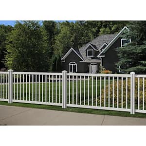 4 ft. H x 7 ft. W Premium Vinyl Yard and Pool Fence Panel with Post and Cap