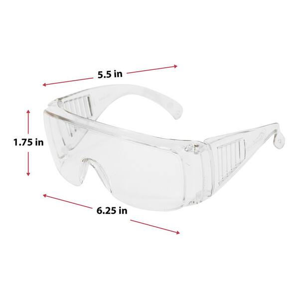 Safe Handler Green, Crystal Clear Lens Color Temple Safety glasses  (36-Pairs) BLSH-ESCR-CLLCT-SG8GR-36 - The Home Depot