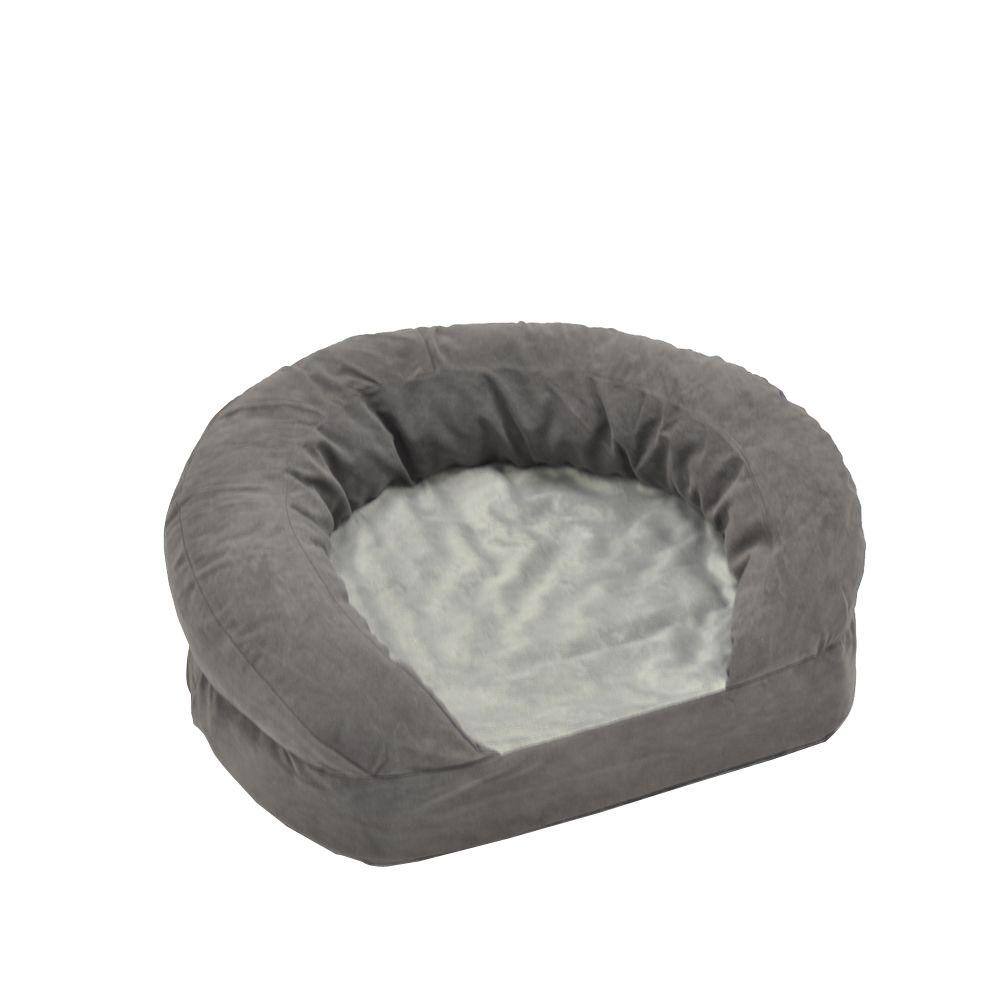 small grey dog bed