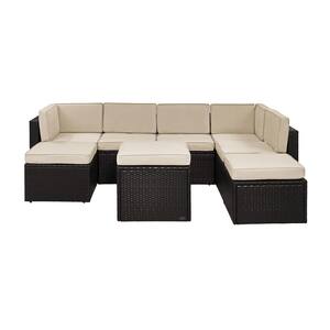 CROSLEY FURNITURE Palm Harbor Wicker Outdoor Chaise Lounge with Sand ...