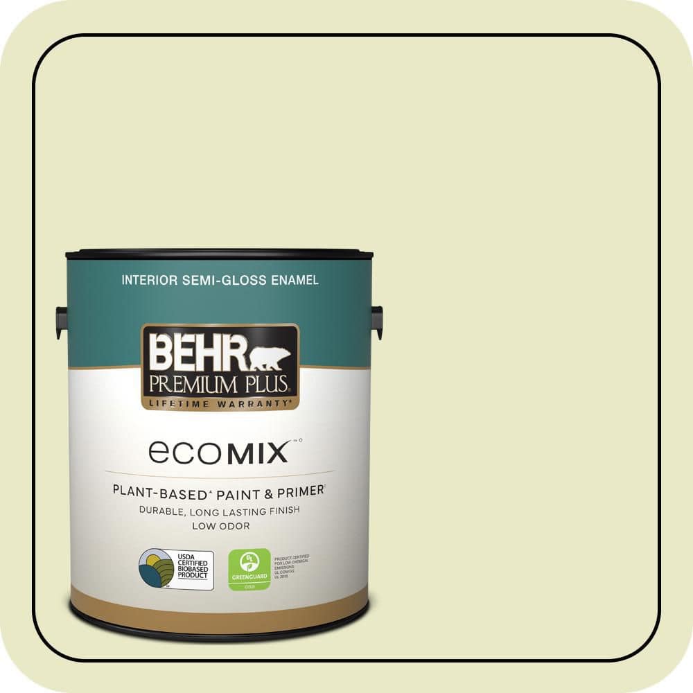 1 gal. #PPU9-16 Pale Celery Semi-Gloss Enamel EcoMix Plant-Based Interior Paint & Primer price history on PriceWatchPro