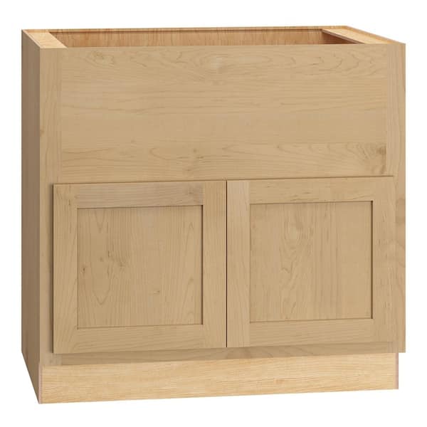 QuickShip Cottage 36 in. W x 24 in. D x 34.5 in. H Assembled Plywood Farm Sink Base Cabinet in Canopy Partial Overlay