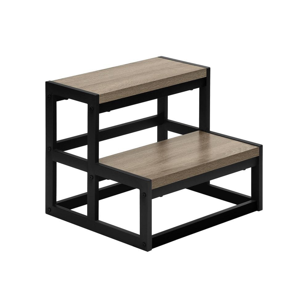 1.2 ft.Reach Polypropylene 2-Step Ladder, Step Stool, Bedroom, Kitchen, Black Metal, Dark Taupe Laminate, Contemporary price history on PriceWatchPro