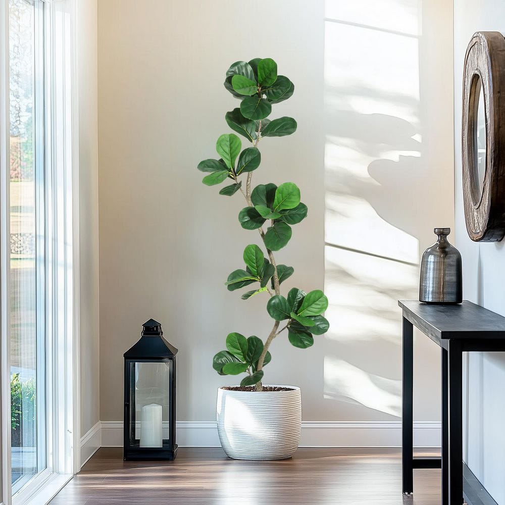 6FT Fake Plant,Artificial Fiddle Leaf Fig Tree in Black Nursery