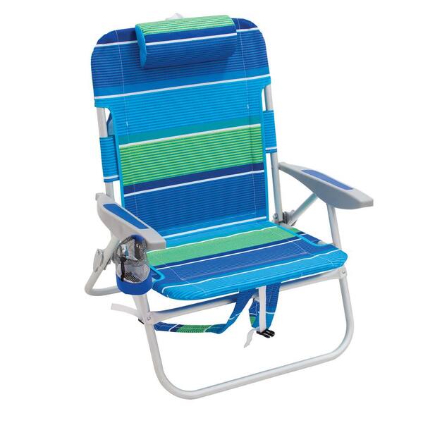 Rio Big Guy Aluminum Backpack Beach Chair with Pillow, Cupholder and Storage