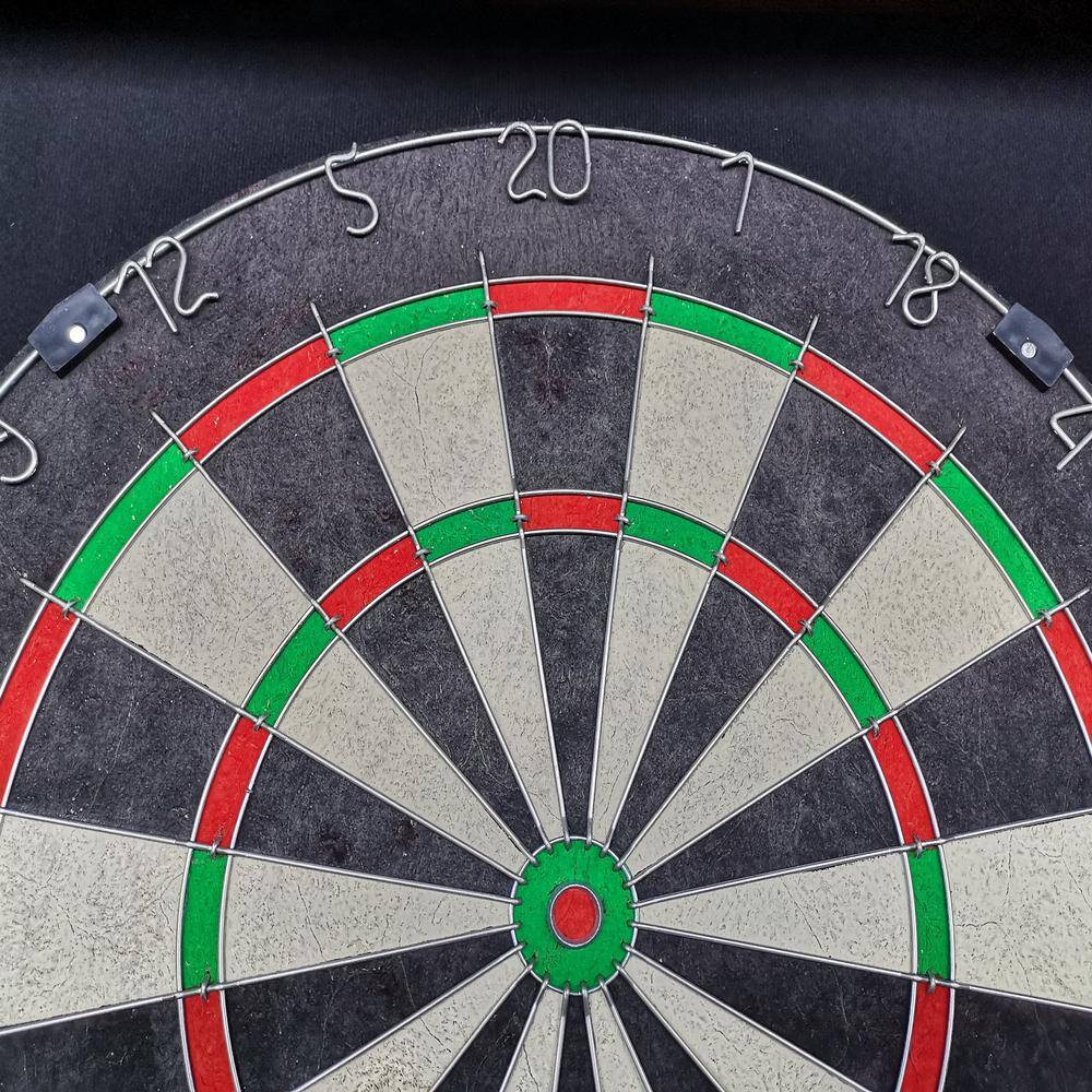 Walnut Bristle Dartboard Cabinet Set with Lighting
