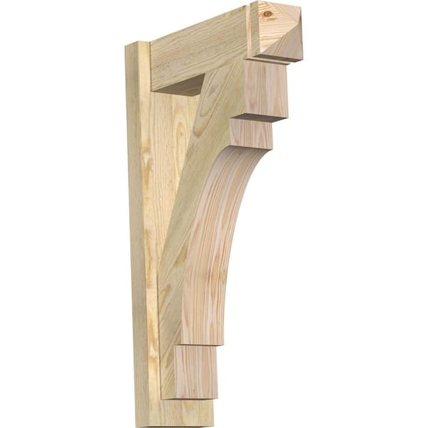 Ekena Millwork 6 in. x 30 in. x 18 in. Douglas Fir Merced Arts and Crafts Rough Sawn Outlooker