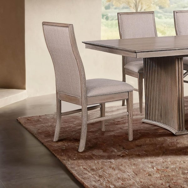 Furniture of America Luna Natural Ash Fabric Upholstered Dining Chairs (Set of 2)