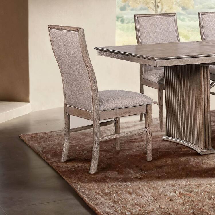Furniture of America Luna Natural Ash Fabric Upholstered Dining Chairs (Set of 2)