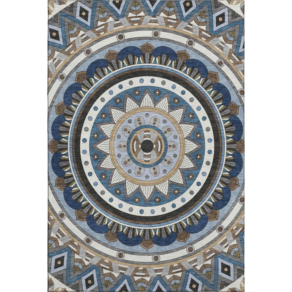 Mayfield Premium Machine Washable Abstract AMF2277 Denim 10 ft. x 14 ft. Area Rug price history on PriceWatchPro