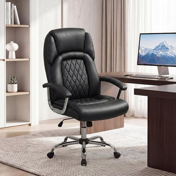 Gymax 500LBS Faux Leather High Back Big and Tall Office Chair