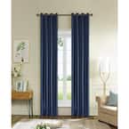 Lyndale Decor Navy Blue Thermal Grommet Blackout Curtain - 45 in. W x ...