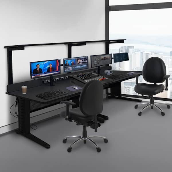 Regency Vinyl Office Chair in Black with Adjustable Back and Seat Height