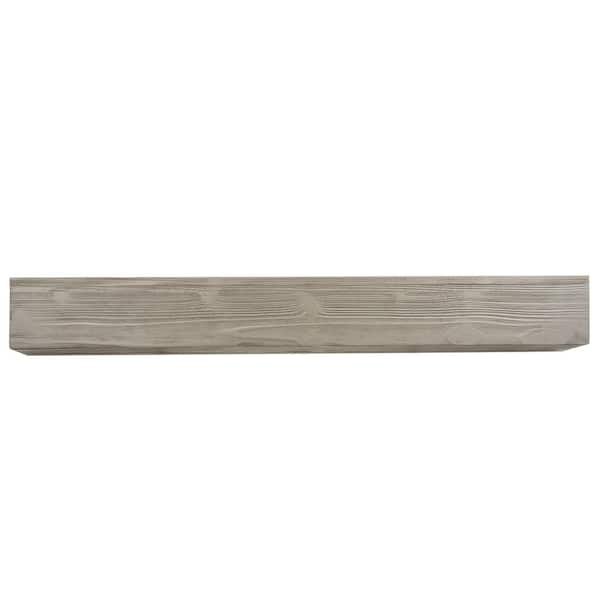 Angel Sar 60 in. W x 9 in. D Gray Rustic Wood Fireplace Mantel Wall-Mounted Floating Shelf