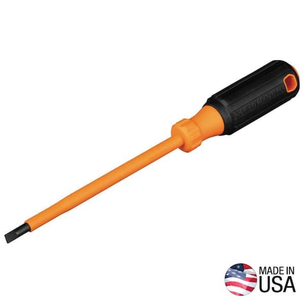 Klein Tools Insulated Screwdriver, 1/4 in. Cabinet Tip, 6 in. Shank