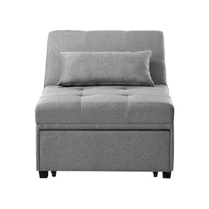 Brooks Grey Upholstered Pull-out Convertible Sofa Bed