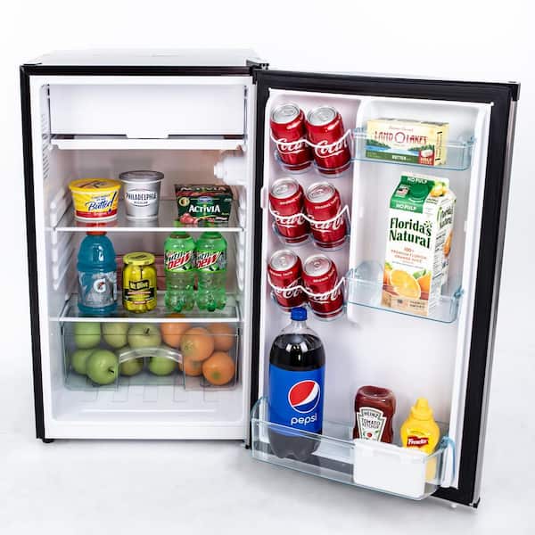 Avanti 4.4 Cu ft Refrigerator, Black-Stainless Steel