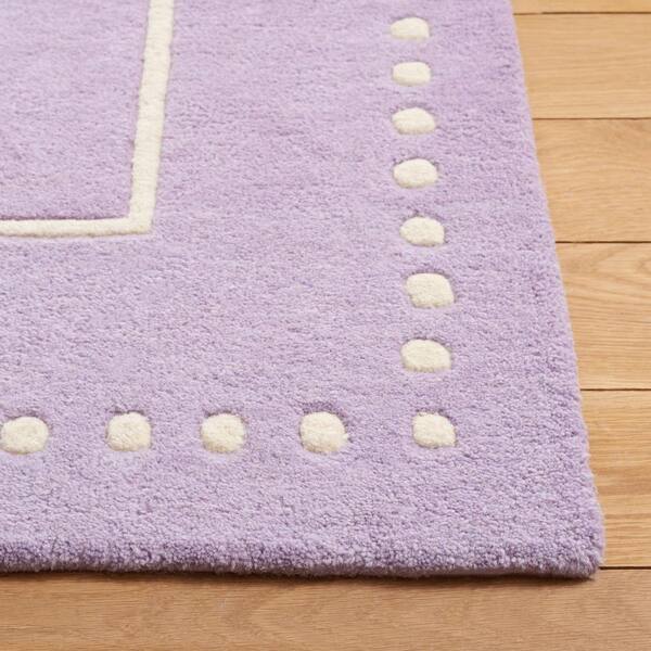 Ivory and Magenta Tribal Pattern Runner Rug