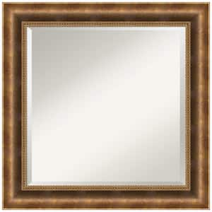 Manhattan Bronze 25.5 in. x 25.5 in. Beveled Square Wood Framed Bathroom Wall Mirror in Bronze