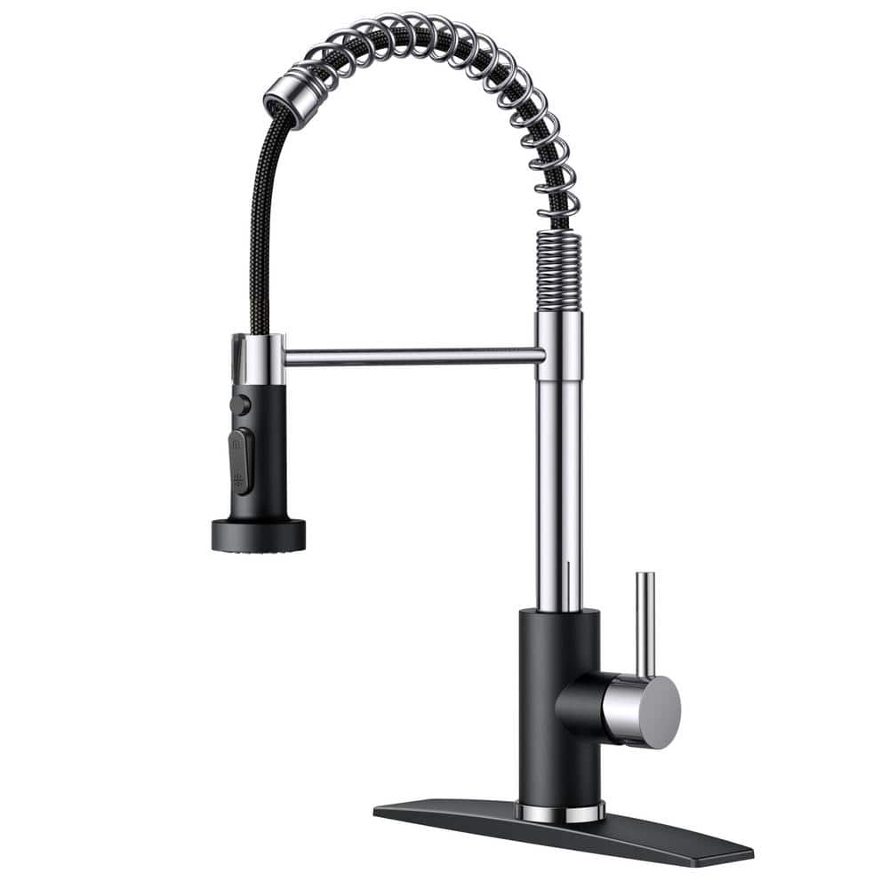 Single Handle Pull Down Sprayer Kitchen Faucet with Advanced Spray Goosenec