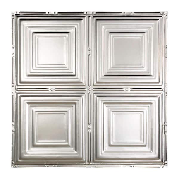 Great Lakes Tin Syracuse 2 ft. x 2 ft. Nail Up Metal Ceiling Tile in Clear (Case of 5)