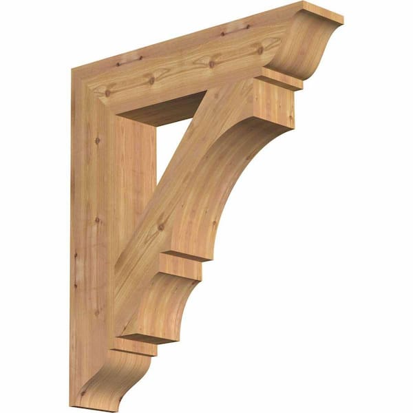 Ekena Millwork 5.5 in. x 32 in. x 28 in. Western Red Cedar Balboa Traditional Smooth Bracket