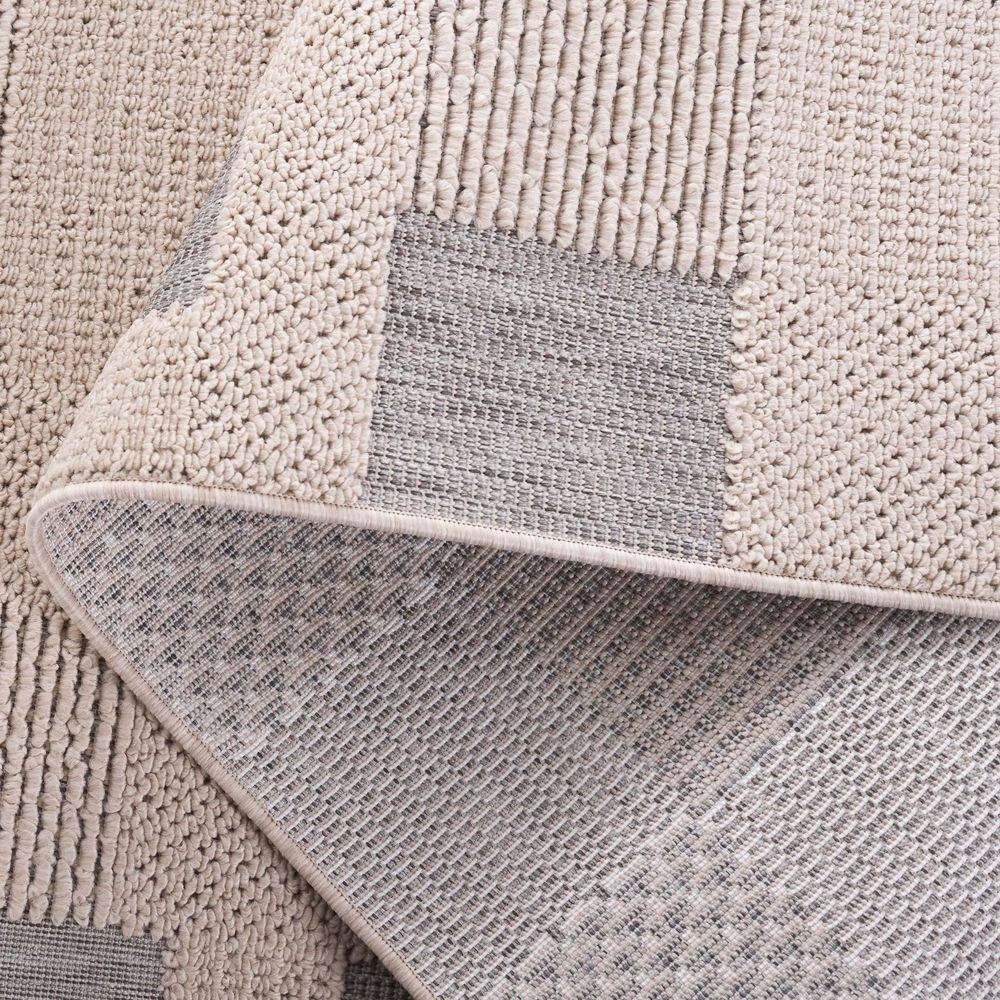 Gray Geometric 9' x 12' Synthetic Easy Care Rug