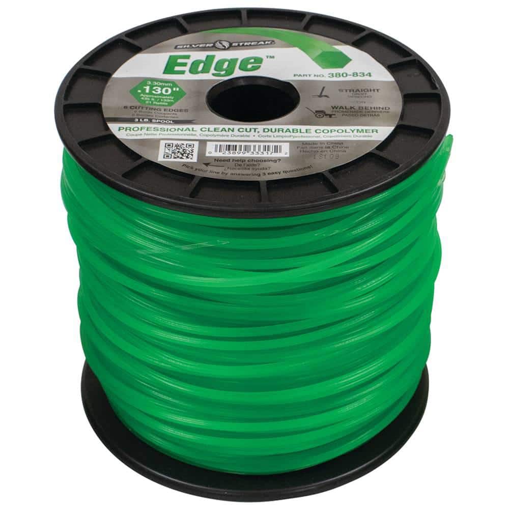 STENS New Edge Trimmer Line for Approximate Length 435 ft., Color Green, Diameter 0.130 Shape Hex, Size 3 lbs. 380-834 - The Home Depot