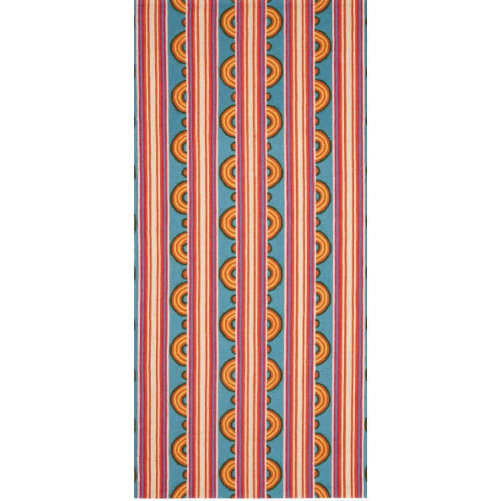 DASH & ALBERT Button Hand Micro Hooked Wool Multi 3 ft. x 8 ft. Indoor ...