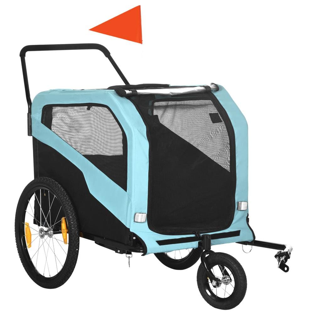 Aosom Foldable Bike Cargo Trailer Cart with Hitch, 80lbs Capacity