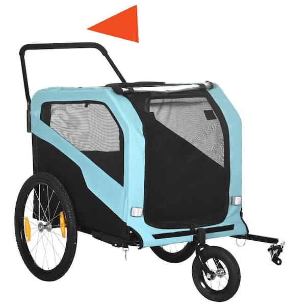 PawHut 2-in-1 Dog Bike Trailer Pet Stroller Carrier for Large Dogs