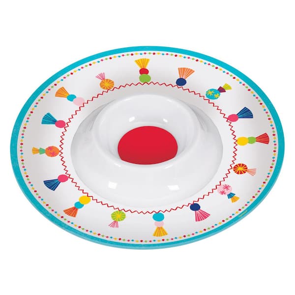 Amscan 13 in. Melamine Cinco de Mayo Fiesta Chip and Dip (3-Pack)
