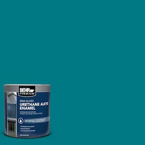 1 qt. #P470-7 The Real Teal Semi-Gloss Enamel Urethane Alkyd Interior/Exterior Paint