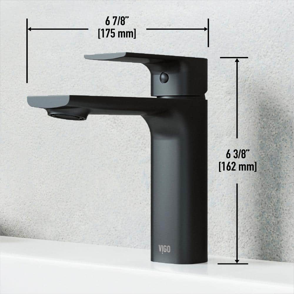Matte Black Brass Single Handle Bathroom Faucet