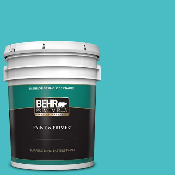 BEHR PREMIUM PLUS 5 gal. Home Decorators Collection #HDC-WR14-6 North Wind Semi-Gloss Enamel Exterior Paint & Primer