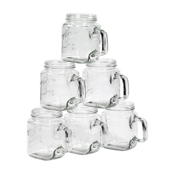 MASON CRAFT & MORE Serving 24 oz. Clear Glass Mugs (6-Pack)