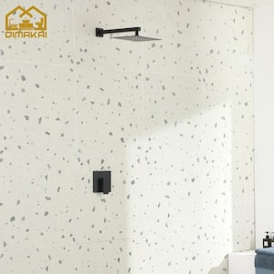 1-Spray Patterns with 1.8 GPM 10 in Wall Mount Bathroom Shower Towers with Shower Faucet in Matte Black