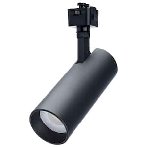 Matte Black 20-Watt CCT Selectable Integrated LED Linear Track Round Back Head
