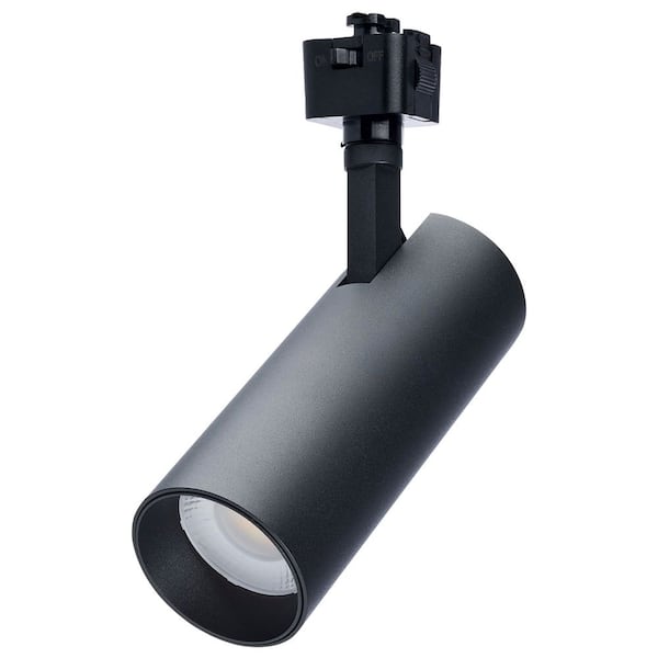 Matte Black 20-Watt CCT Selectable Integrated LED Linear Track Round Back Head