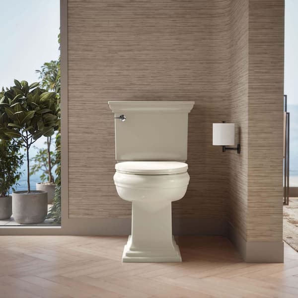 KOHLER Glissade ReadyLatch Quiet-Close Elongated Front Toilet Seat in Biscuit