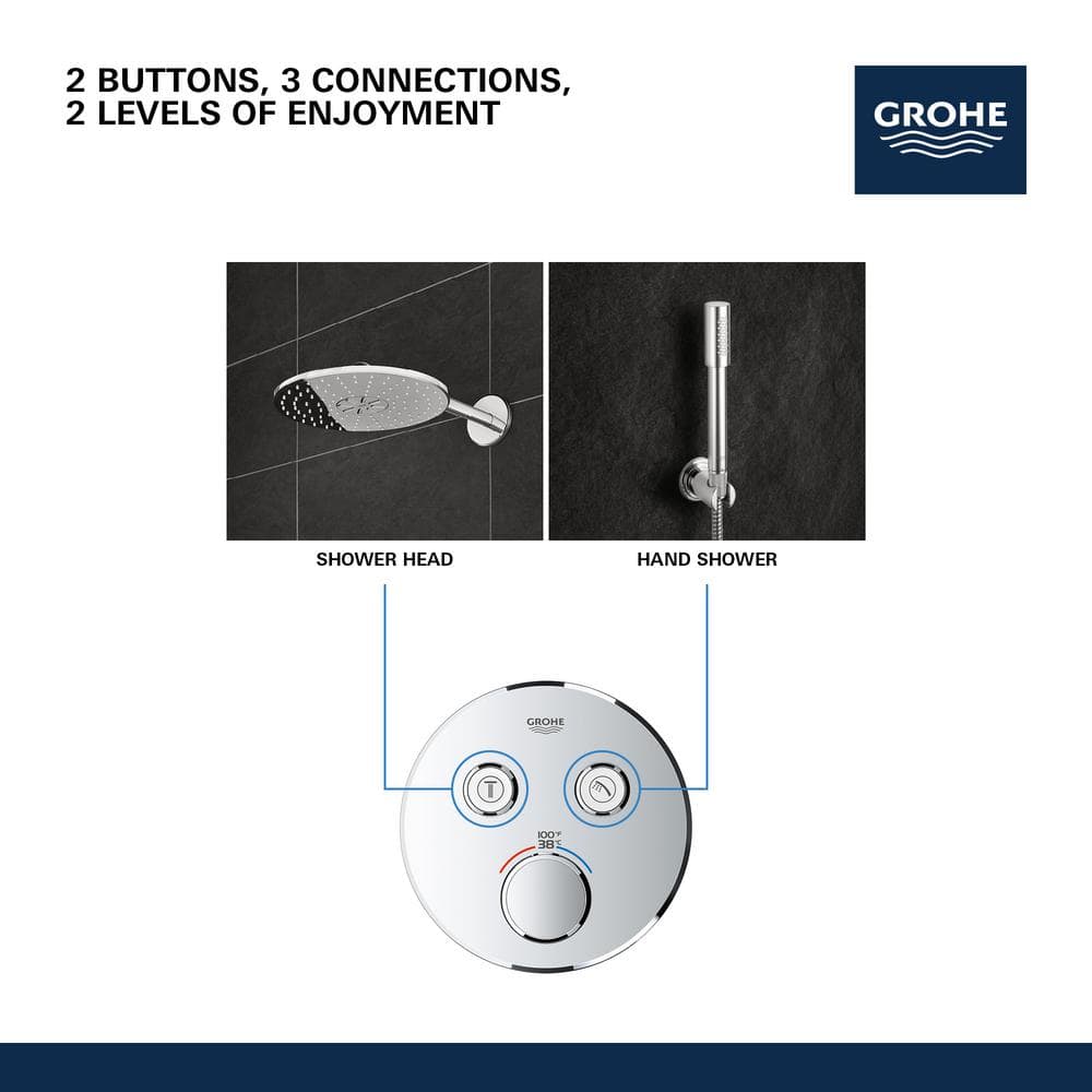 Chrome Dual-Function Wall-Mounted Shower Valve Trim