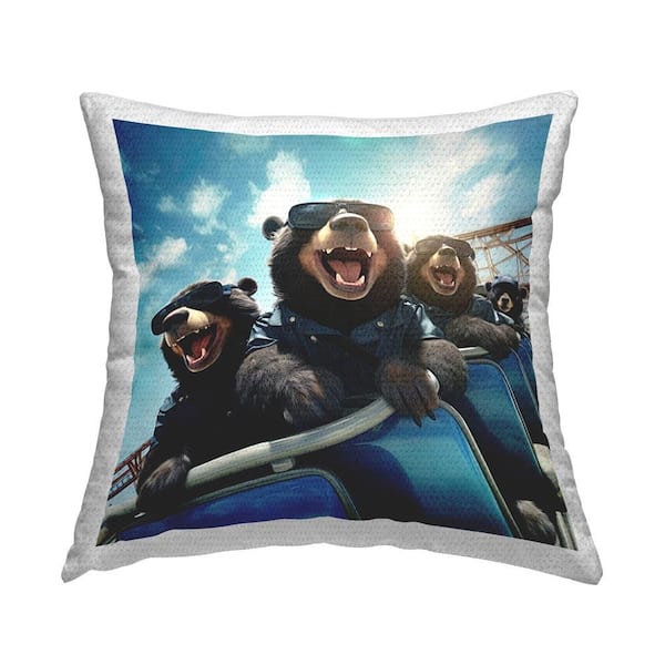 Stupell Industries Fun Bears on Ride Outdoor Printed Throw Pillow by Jim Baldwin